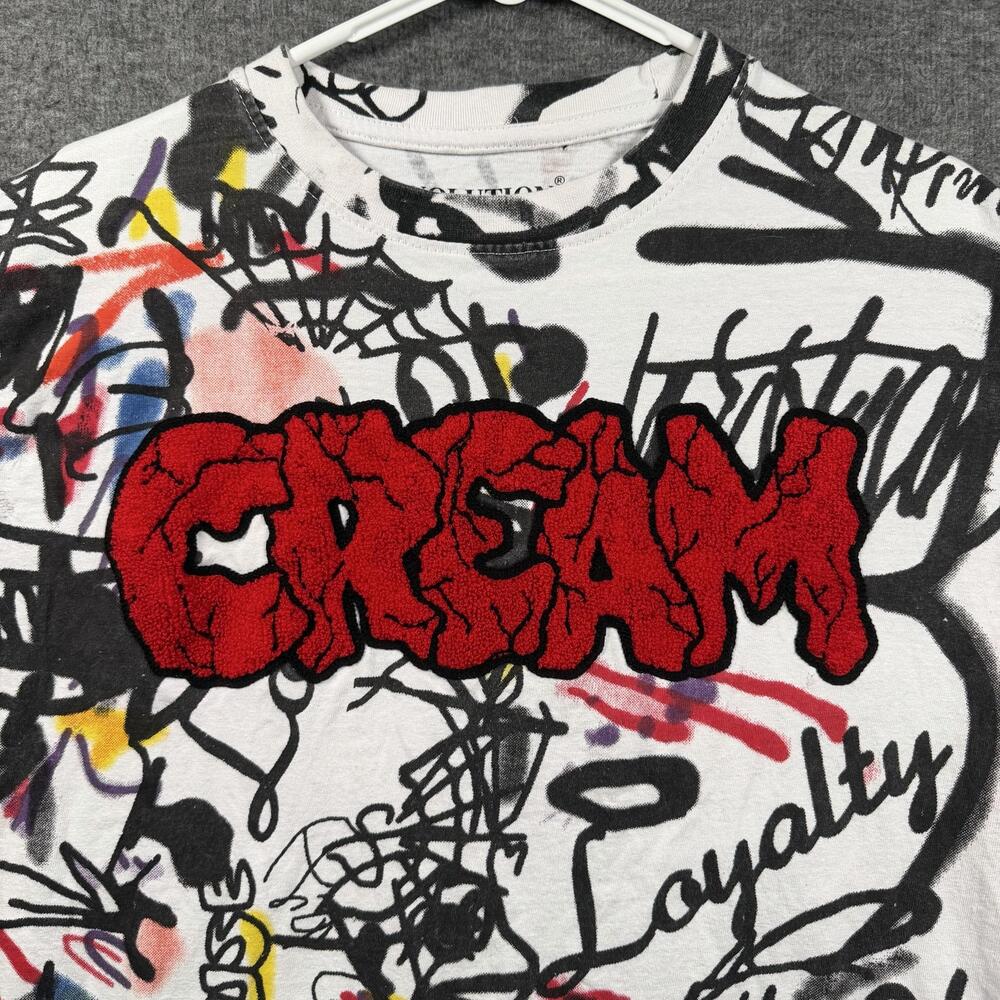 Evolution In Design Shirt Mens Medium White CREAM Graffiti Streetwear Tee